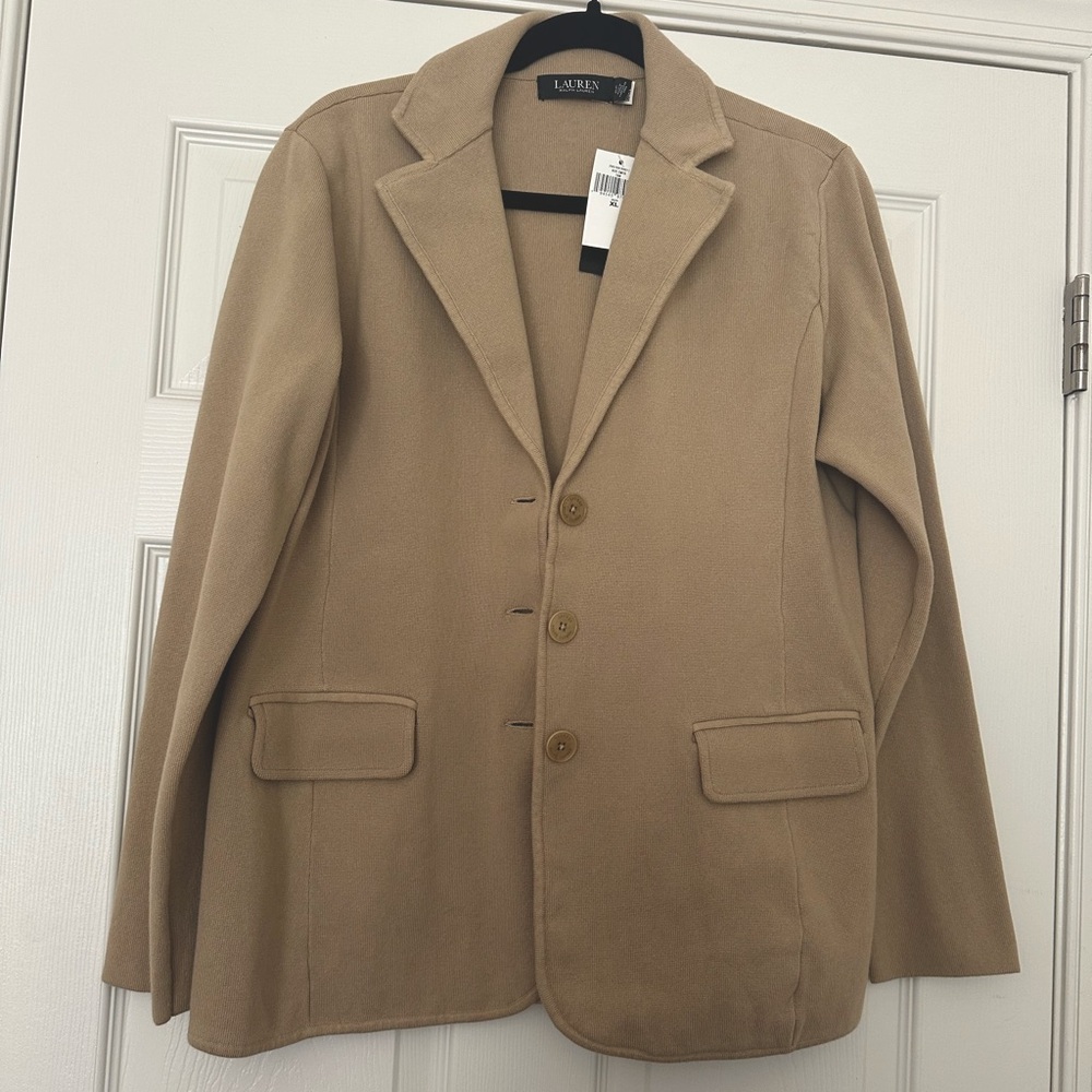 Ralph Lauren Cotton-Blend Blazer XL - Color: Birch Tan